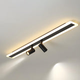 Trendy Large Black Track LED Flush Mount Light 4-Light Image - 6