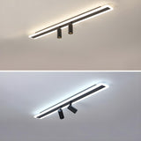 Trendy Large Black Track LED Flush Mount Light 4-Light Image - 9