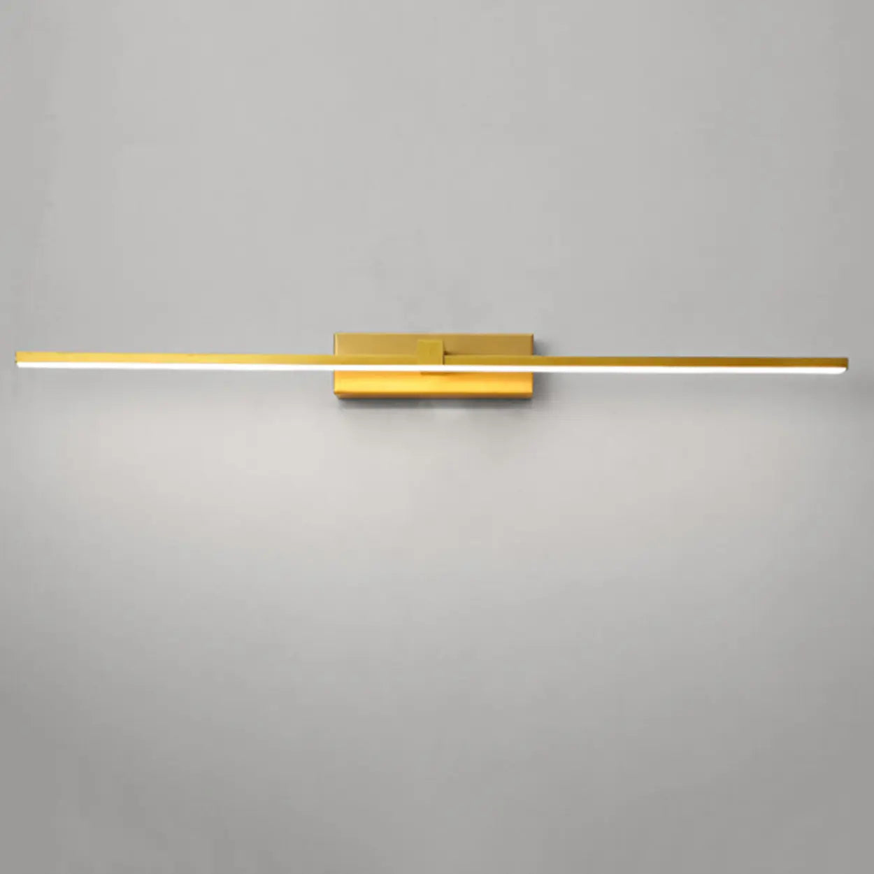 Trendy Linear Gold Bathroom Mirror LED Vanity Light Image - 2