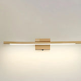 Trendy Linear Wood-Color LED Bathroom Vanity Light Image - 10