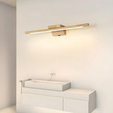 Trendy Linear Wood-Color LED Bathroom Vanity Light Image - 4