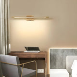 Trendy Linear Wood-Color LED Bathroom Vanity Light Image - 5