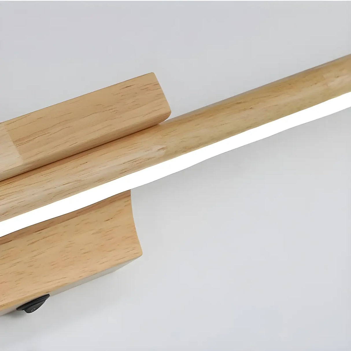 Trendy Linear Wood-Color LED Bathroom Vanity Light Image - 8