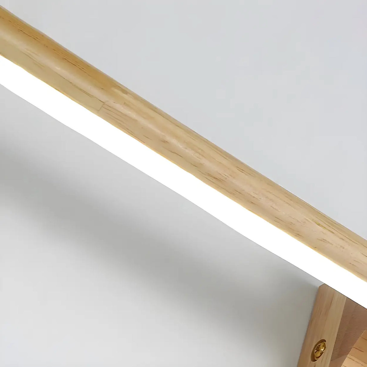 Trendy Linear Wood-Color LED Bathroom Vanity Light Image - 9