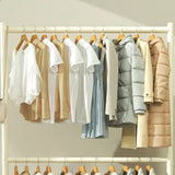 Trendy Minimalist Metal White 2 Tiers Mobile Coat Rack Image - 10