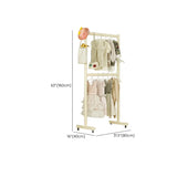 Trendy Minimalist Metal White 2 Tiers Mobile Coat Rack Image - 18