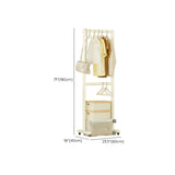 Trendy Minimalist Metal White 2 Tiers Mobile Coat Rack Image - 20