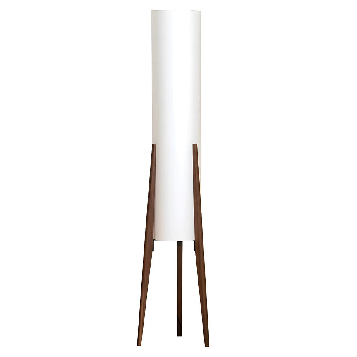 Trendy Modern Cylindrical Shade Tripod Floor Lamp Image - 5