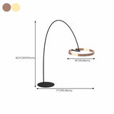 Trendy Modern Gold Circle and Arc Metal Floor Lamp #size