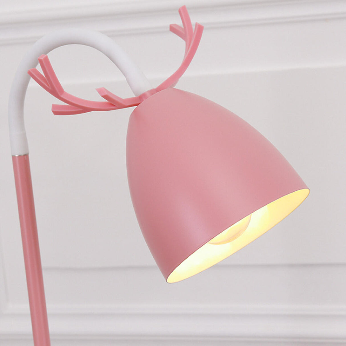 Trendy Modern Pink Cone Metal Bedside Floor Lamp Image - 10