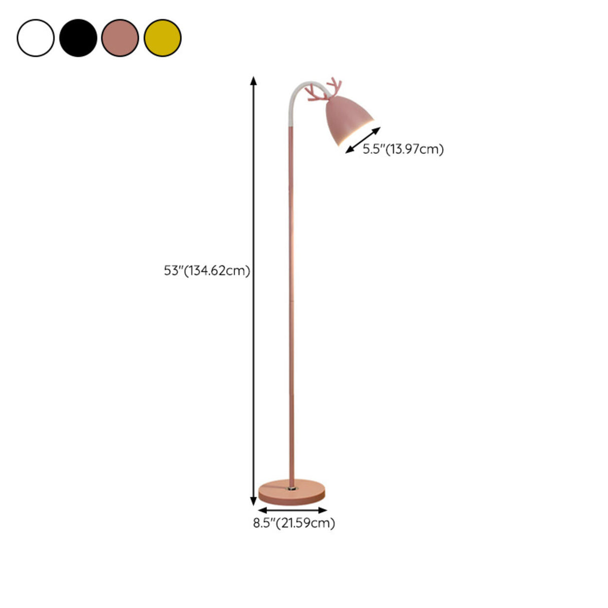 Trendy Modern Pink Cone Metal Bedside Floor Lamp 