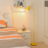 Trendy Modern Pink Cone Metal Bedside Floor Lamp Image - 7