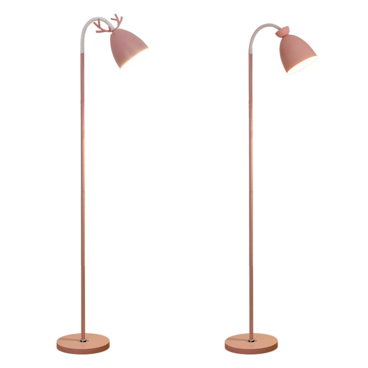 Trendy Modern Pink Cone Metal Bedside Floor Lamp Image - 9