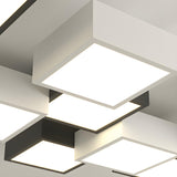 Trendy Modular Black-White Cube LED Flush Mount Light Image - 12