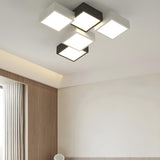 Trendy Modular Black-White Cube LED Flush Mount Light Image - 13