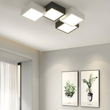 Trendy Modular Black-White Cube LED Flush Mount Light Image - 14