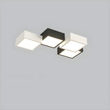 Trendy Modular Black-White Cube LED Flush Mount Light Image - 2