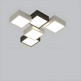 Trendy Modular Black-White Cube LED Flush Mount Light Image - 3