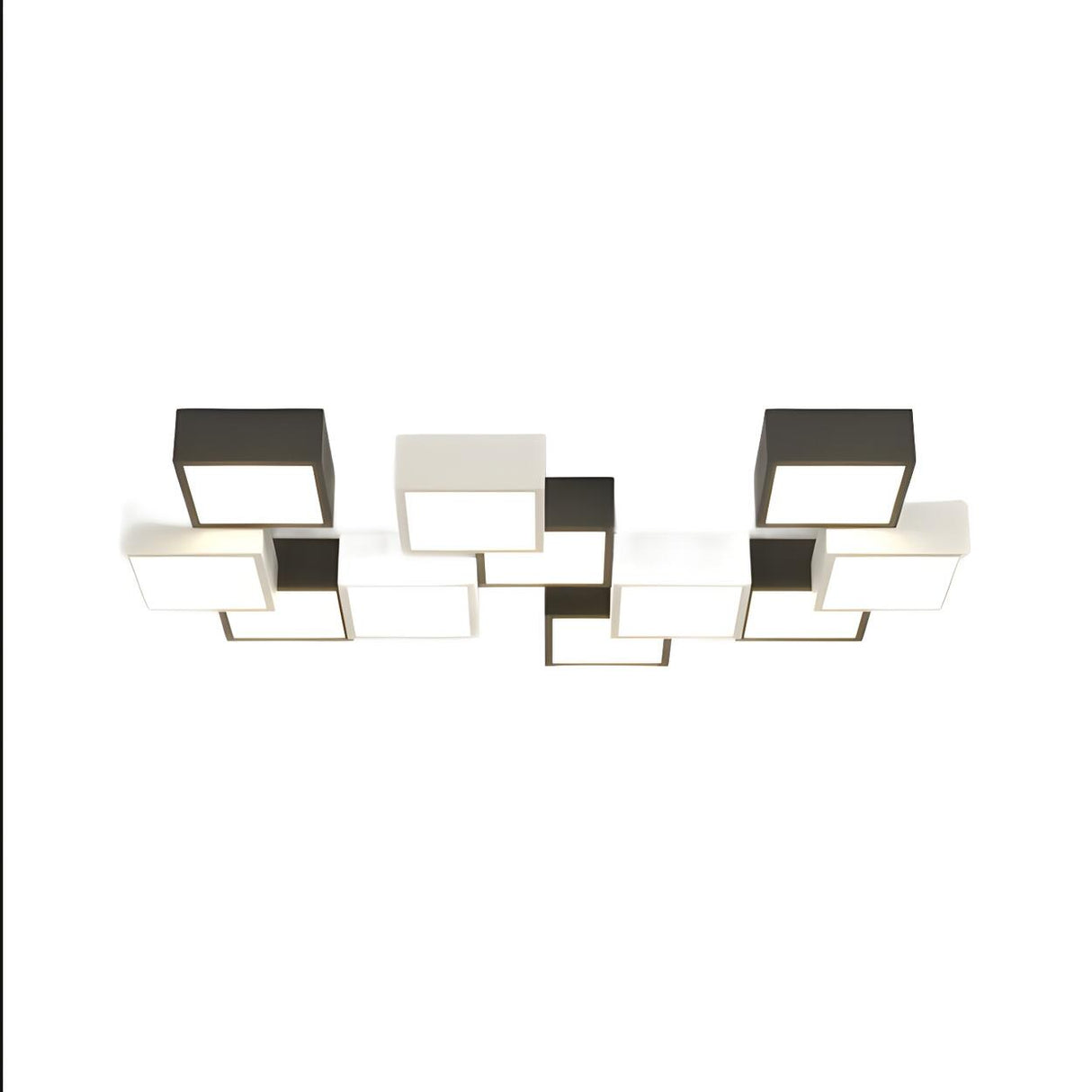 Trendy Modular Black-White Cube LED Flush Mount Light Image - 8