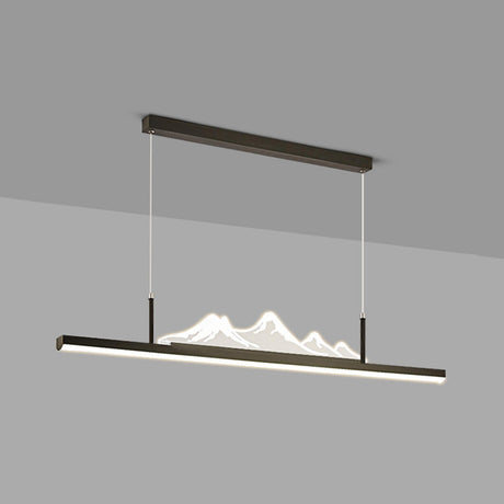 Trendy Mountain and Linear Modern Island Pendant Light Image - 2