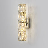 Trendy Multi-Faceted Gold Crystal Bedroom Wall Lamp Image - 13