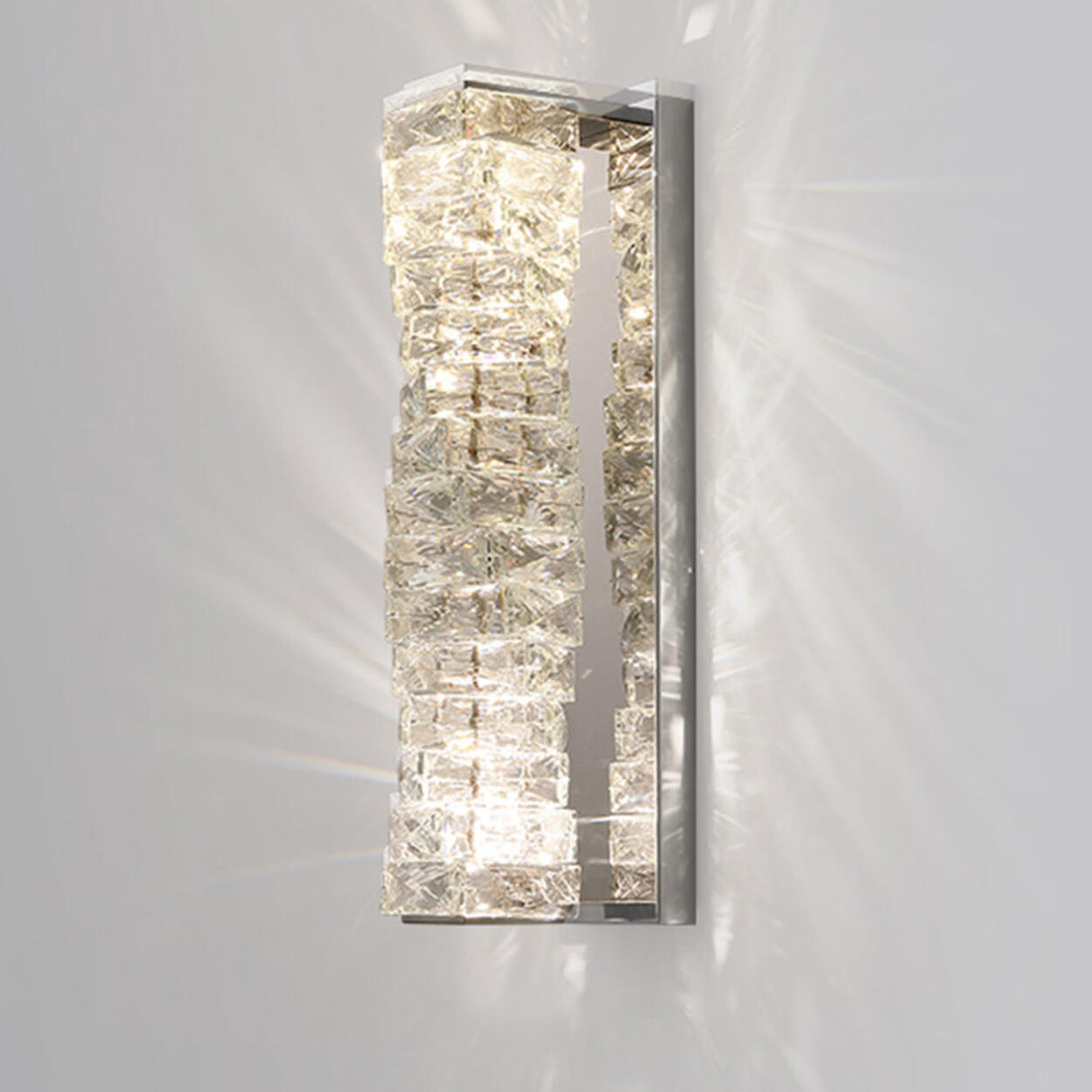 Trendy Multi-Faceted Gold Crystal Bedroom Wall Lamp Image - 15