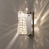 Trendy Multi-Faceted Gold Crystal Bedroom Wall Lamp Image - 17