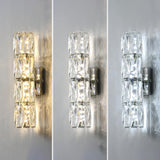 Trendy Multi-Faceted Gold Crystal Bedroom Wall Lamp Image - 18