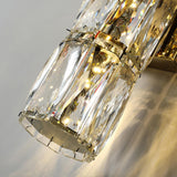 Trendy Multi-Faceted Gold Crystal Bedroom Wall Lamp Image - 19