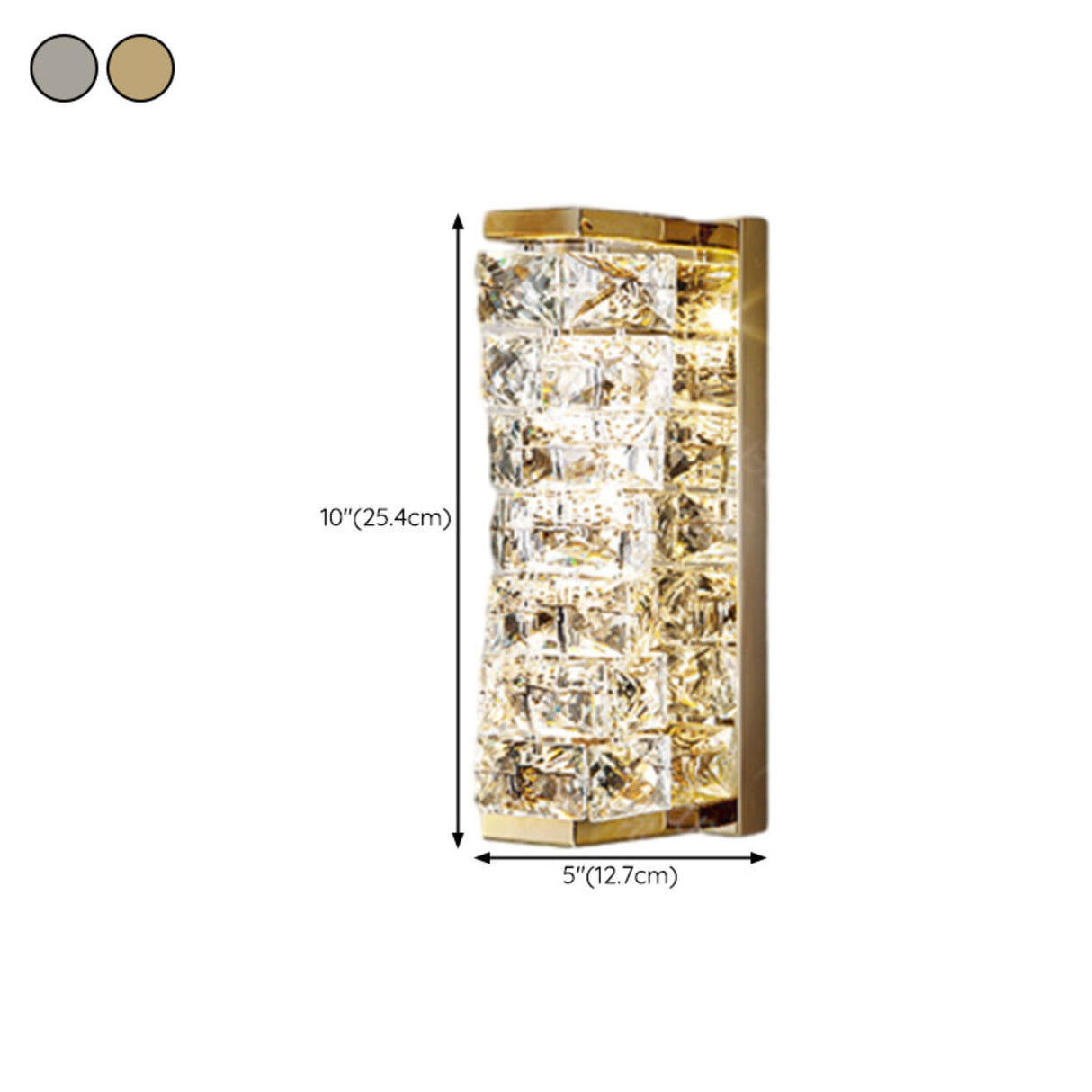 Trendy Multi-Faceted Gold Crystal Bedroom Wall Lamp 