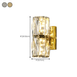 Trendy Multi-Faceted Gold Crystal Bedroom Wall Lamp Image - 25