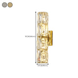 Trendy Multi-Faceted Gold Crystal Bedroom Wall Lamp Image - 26