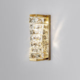 Trendy Multi-Faceted Gold Crystal Bedroom Wall Lamp Image - 4