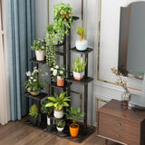 Trendy Multi-Tier Wood Tray Indoor Plant Stand Black Image - 19