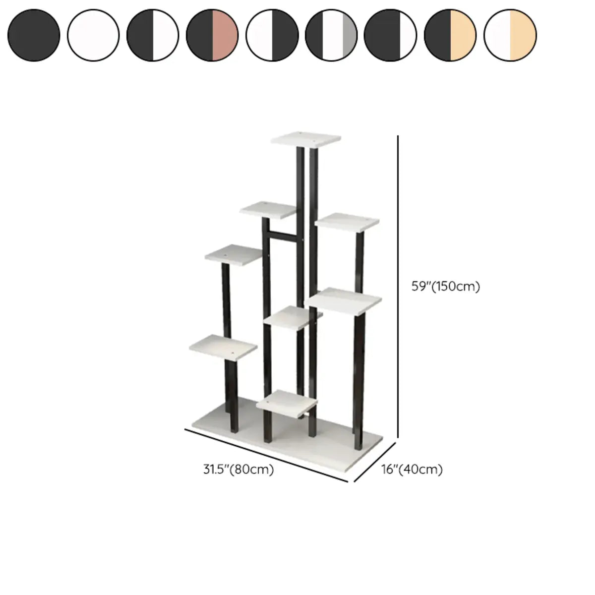 Trendy Multi-Tier Wood Tray Indoor Plant Stand Black 