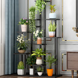 Trendy Multi-Tier Wood Tray Indoor Plant Stand Black Image - 4