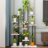 Trendy Multi-Tier Wood Tray Indoor Plant Stand Black Image - 6