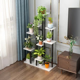 Trendy Multi-Tier Wood Tray Indoor Plant Stand Black Image - 9