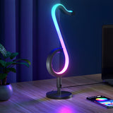 Trendy Music Note Black Metal Finish LED Table Lamp Image - 1