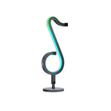 Trendy Music Note Black Metal Finish LED Table Lamp Image - 2