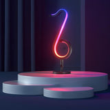 Trendy Music Note Black Metal Finish LED Table Lamp Image - 4