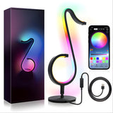 Trendy Music Note Black Metal Finish LED Table Lamp Image - 7