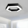 Trendy Office Black Hexagon LED Flush Mount Light Image - 1