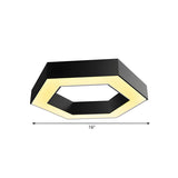 Trendy Office Black Hexagon LED Flush Mount Light Image - 4