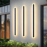 Trendy Oval Long Strip Outdoor LED Wall Light Black Image - 10