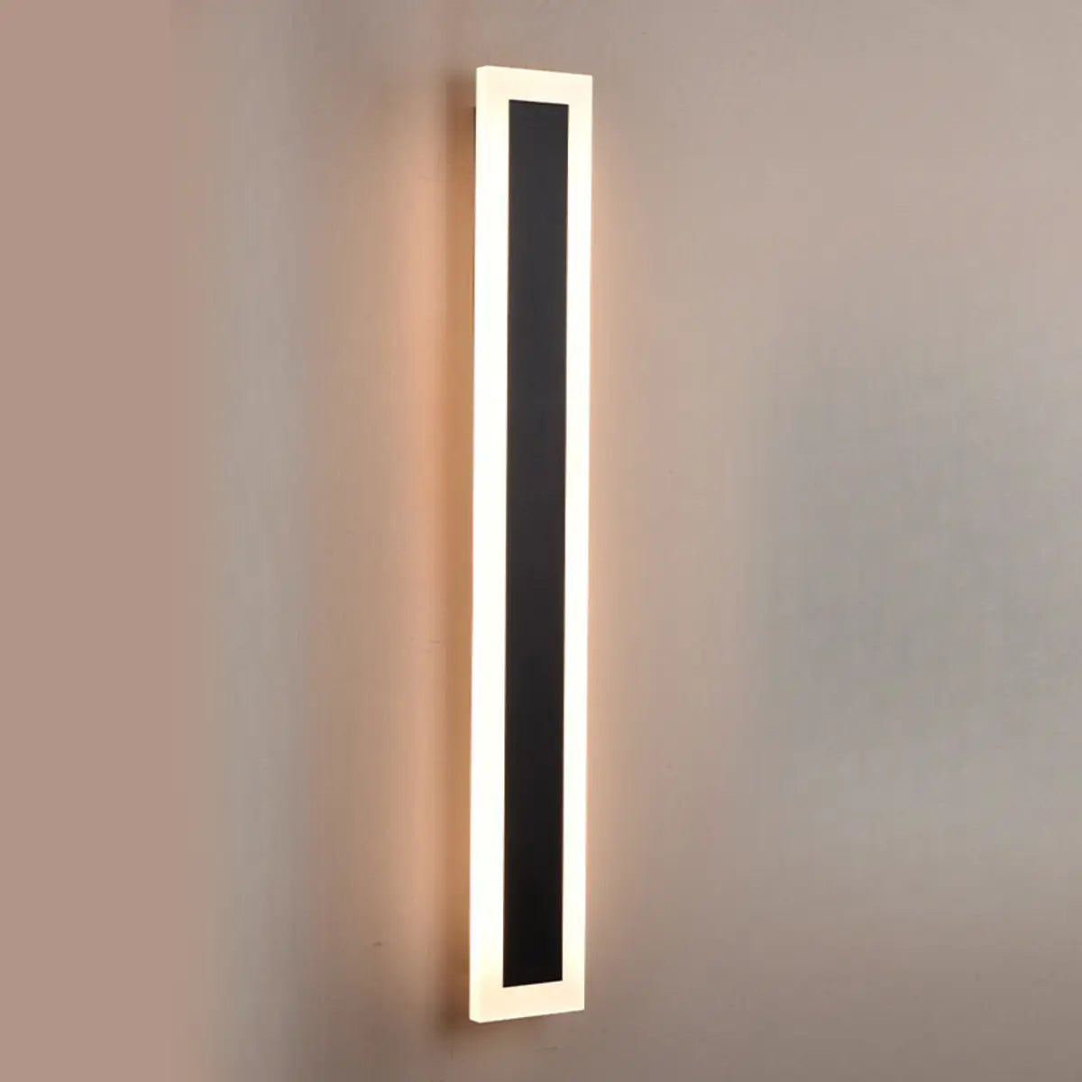 Trendy Oval Long Strip Outdoor LED Wall Light Black Image - 3