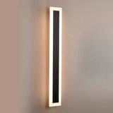 Trendy Oval Long Strip Outdoor LED Wall Light Black Image - 3