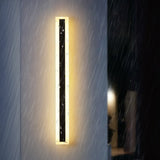 Trendy Oval Long Strip Outdoor LED Wall Light Black Image - 4