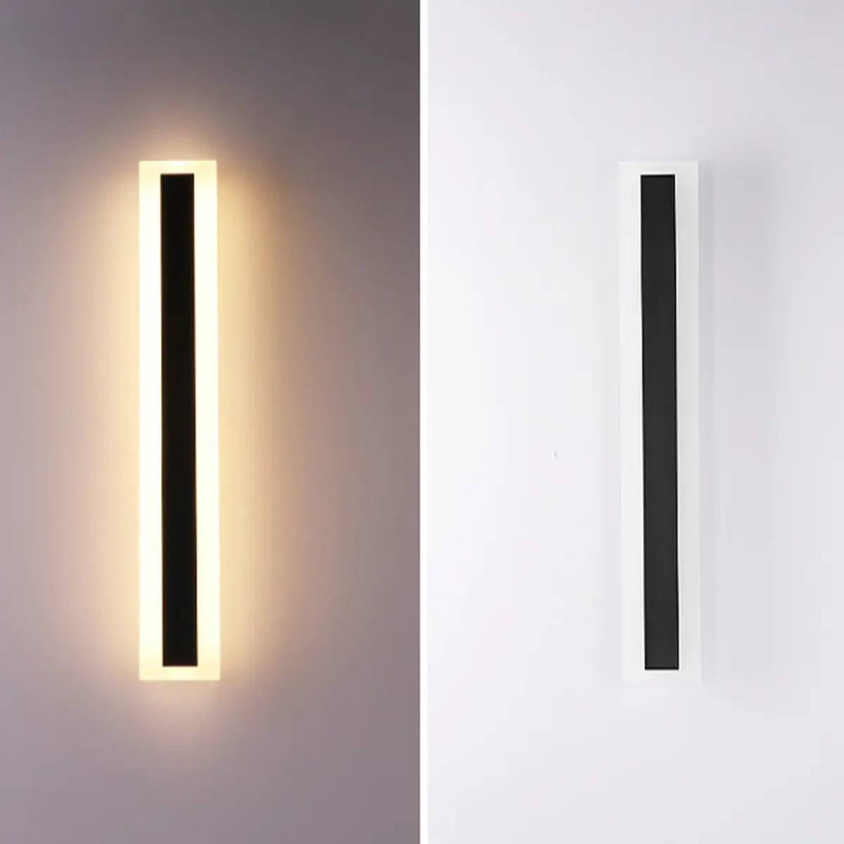 Trendy Oval Long Strip Outdoor LED Wall Light Black Image - 6