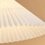 Trendy Pleated Fabric Curved Metal LED Floor Lamp Image - 10